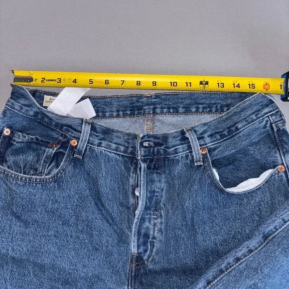Levi's 501 '90s Premium Jeans W32 L27 Straight Fit Blue Denim Vintage Style - Picture 11 of 11